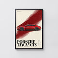 Vintage Porsche Taycan GTS Print, Car Poster, Wall Art