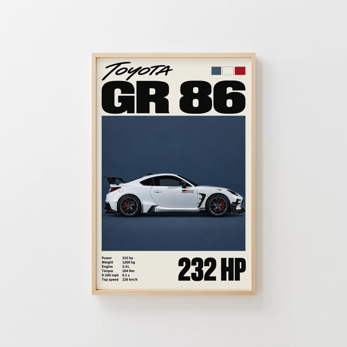 Vintage Toyota GR 86 Print, Car Wall Art