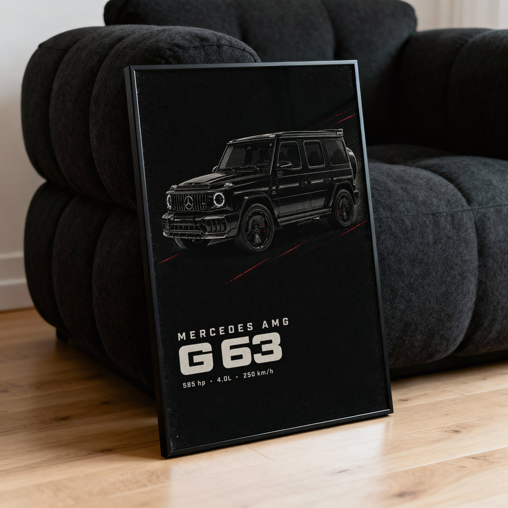 Vintage Mercedes G63 AMG Print, Car Wall Art