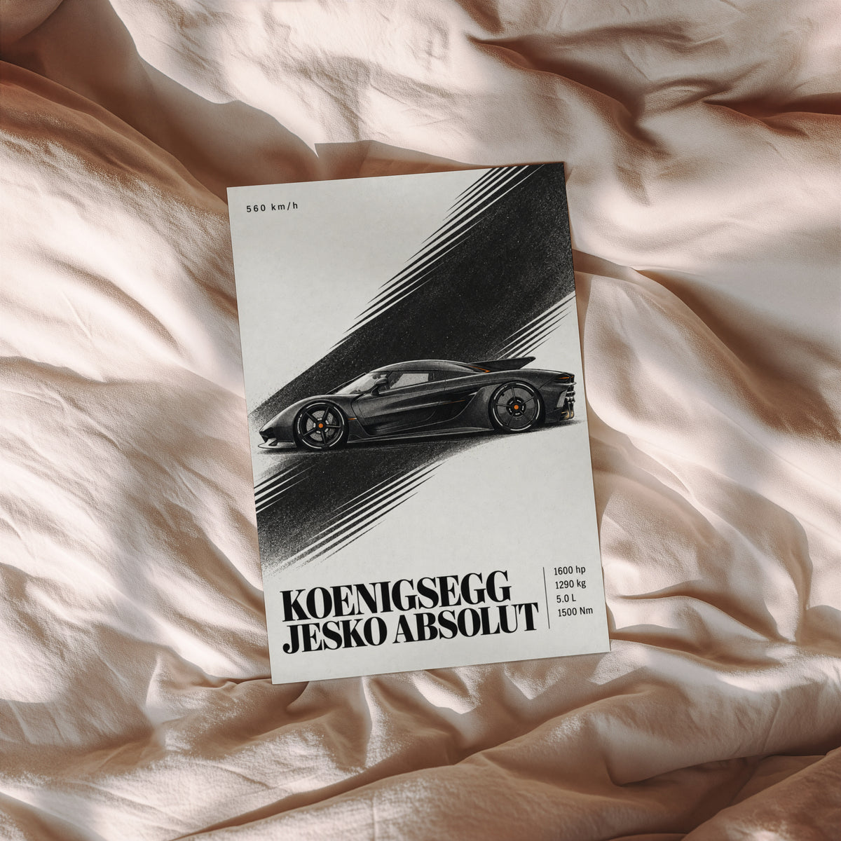 Vintage Koenigsegg Jesko Absolut Print, Car Art