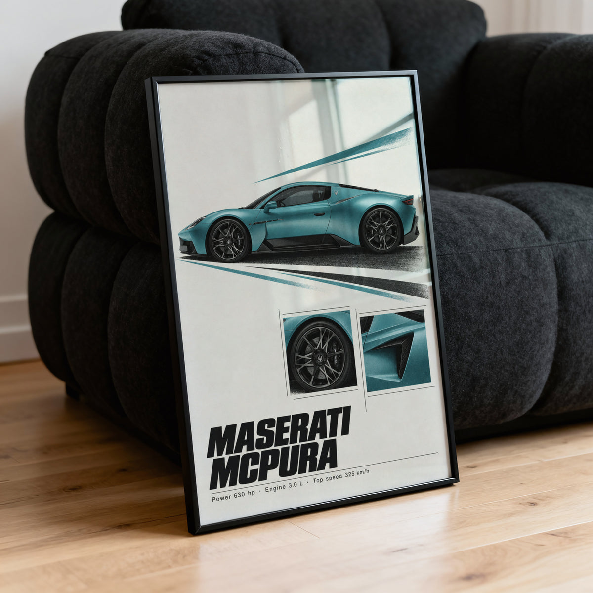 Vintage Maserati MCPura Print, Car Wall Art