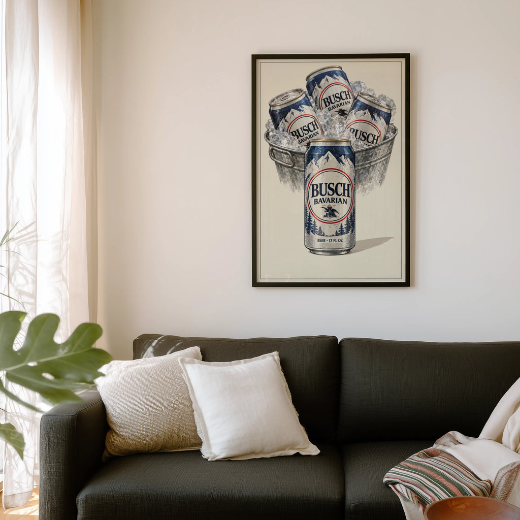 Vintage Busch Bavarian Beer Print, Bar Poster Wall Art