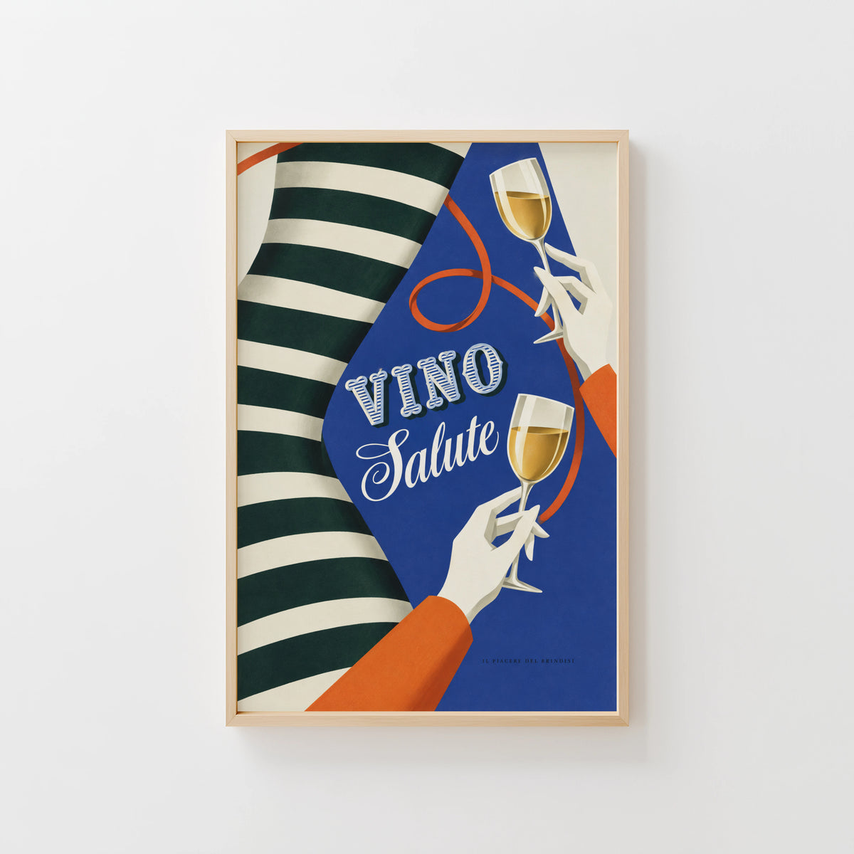 Vintage Wine Print Poster, Italian Toast Wall Art