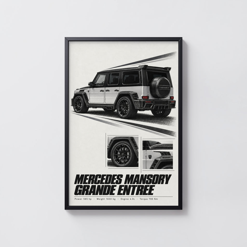 Vintage Mercedes Mansory Print, Car Wall Art