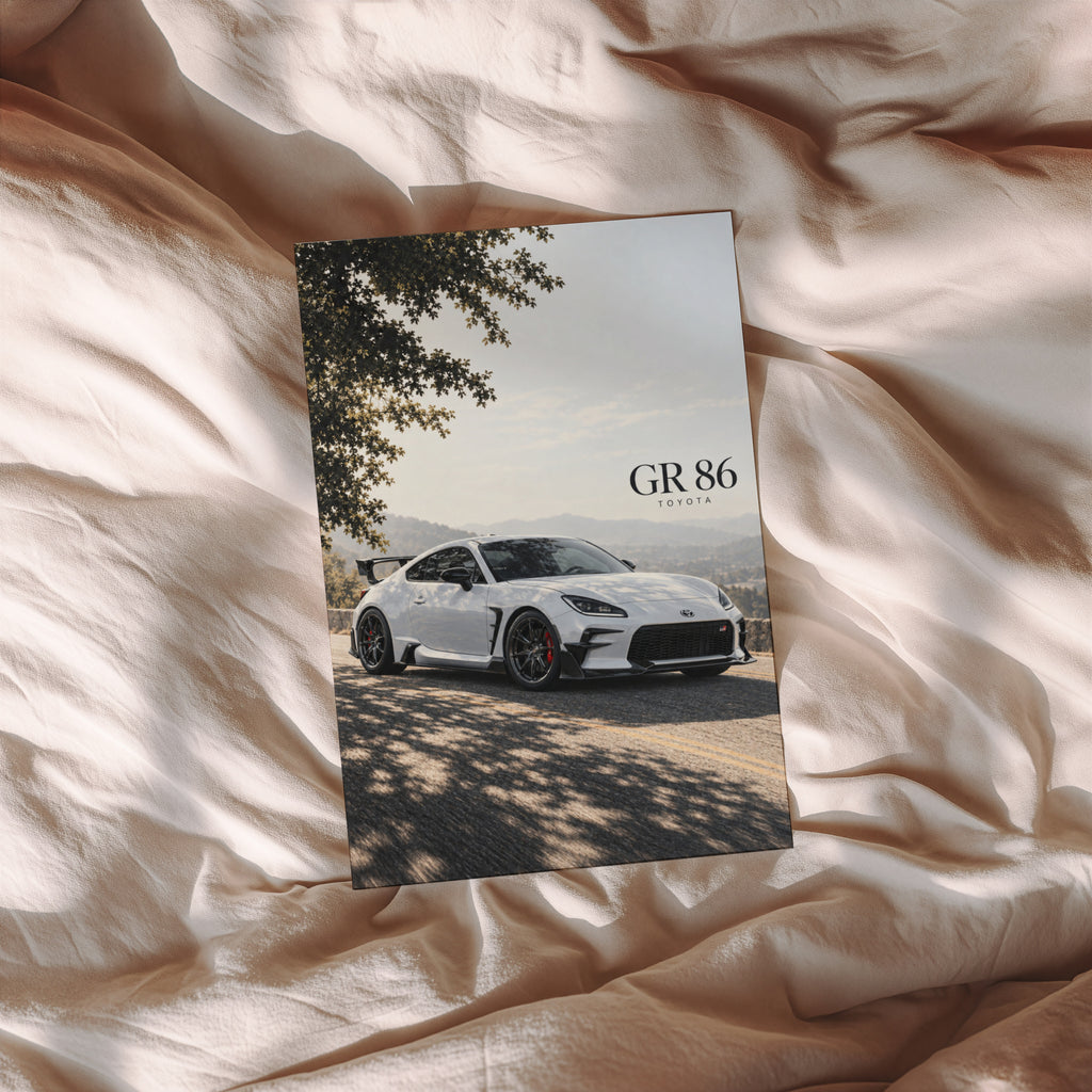 Vintage Toyota GR 86 Car Print, JDM Sports Car Poster