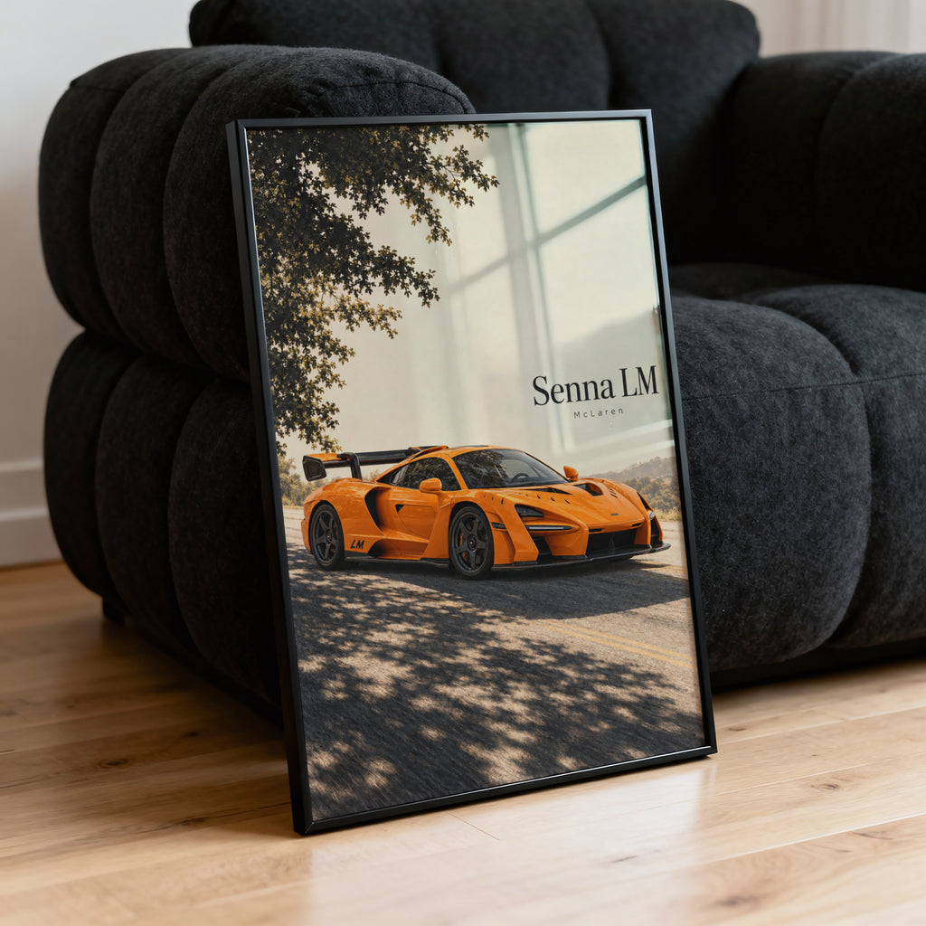 Vintage McLaren Senna LM Print, Supercar Wall Art