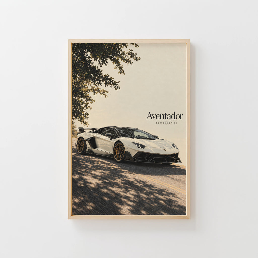 Vintage Lamborghini Aventador Print, Car Poster