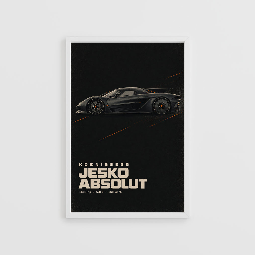 Vintage Koenigsegg Jesko Absolut Print, Car Wall Art