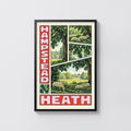 Vintage Hampstead Heath Poster, London Wall Art, Sheep Print