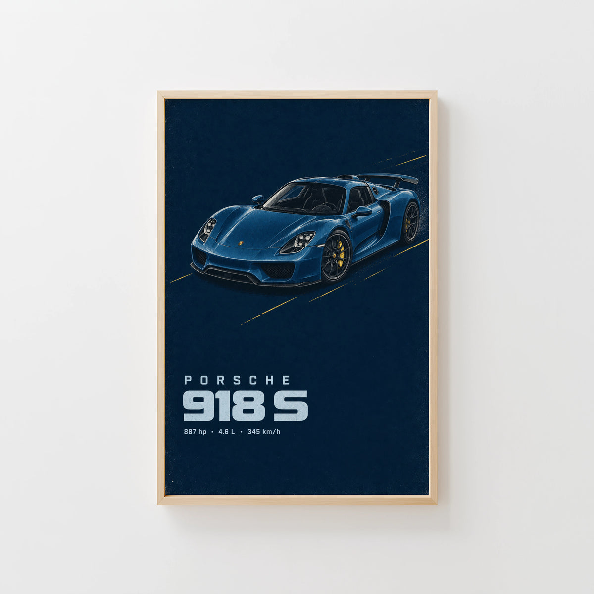 Vintage Porsche 918 S Print, Car Poster, Wall Art