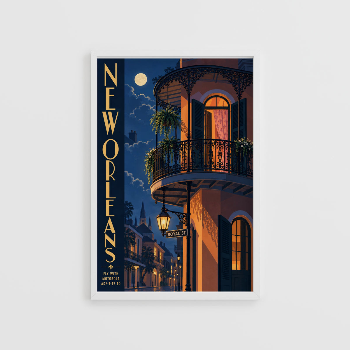 Vintage New Orleans Poster, French Quarter Wall Art
