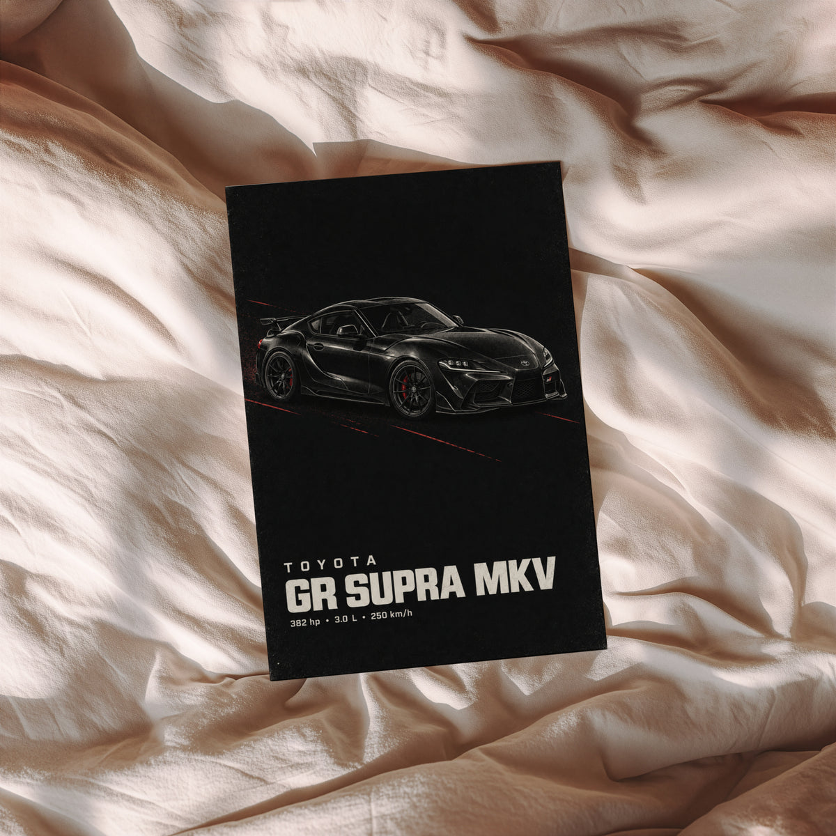 Vintage Toyota GR Supra Car Print, Garage Wall Art