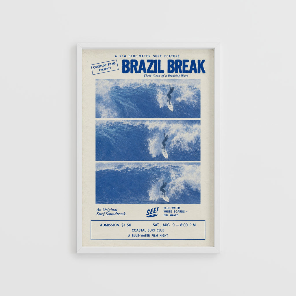 Vintage Brazil Break Surf Film Print and Poster