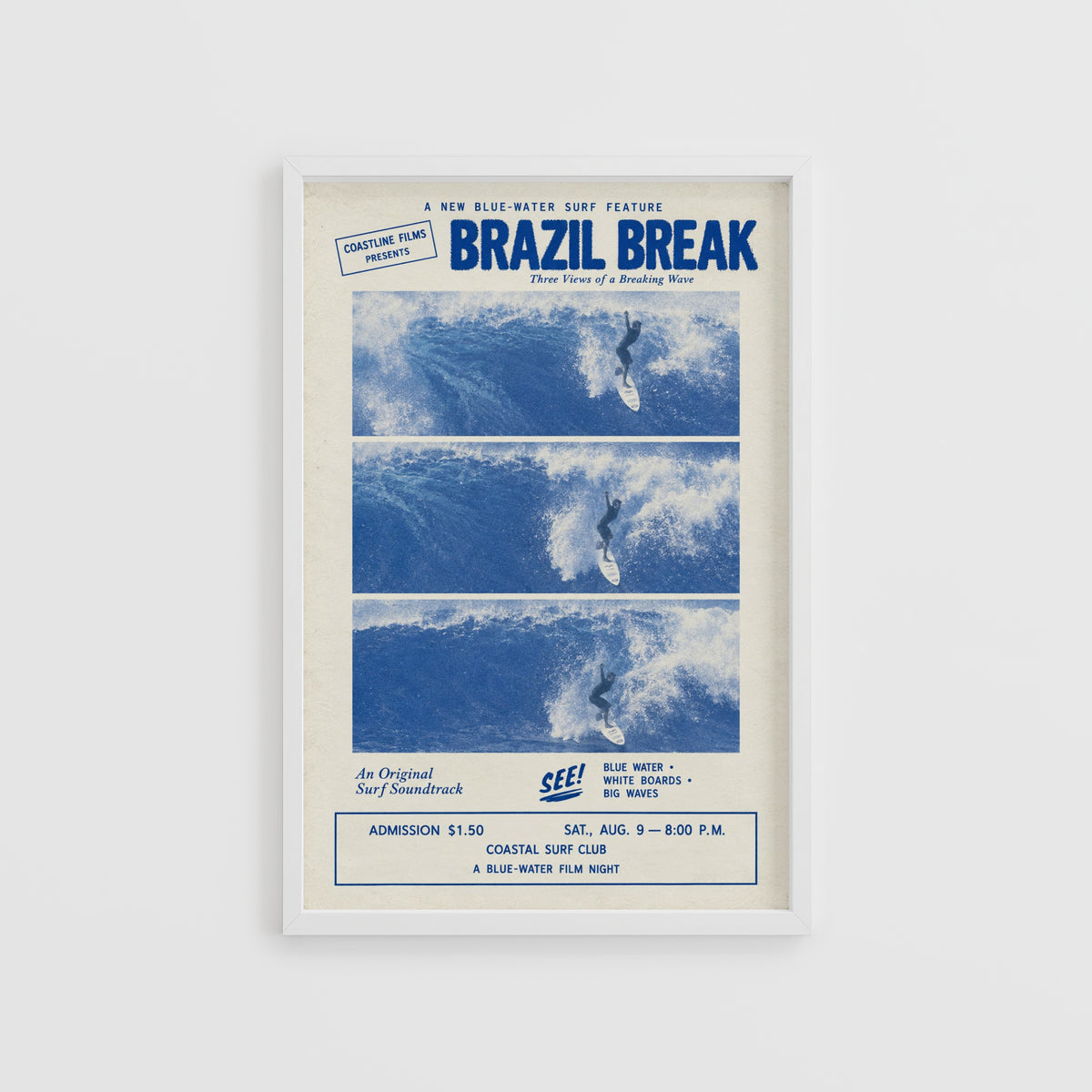 Vintage Brazil Break Surf Film Print and Poster