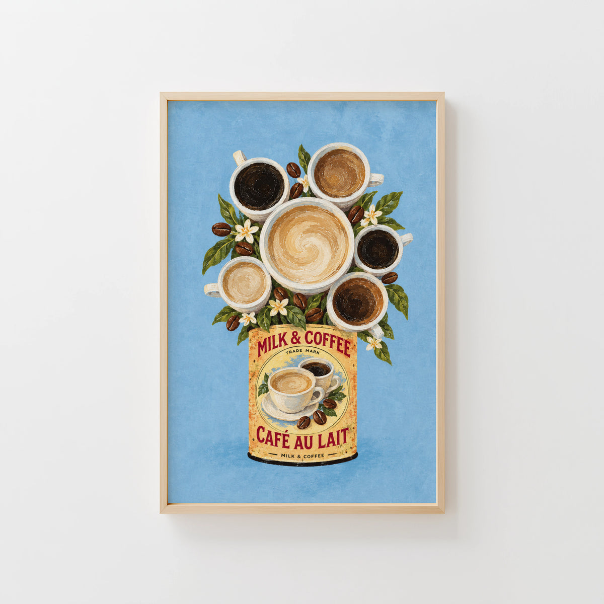 Vintage Coffee Print and Poster, Cafe au Lait Kitchen Art
