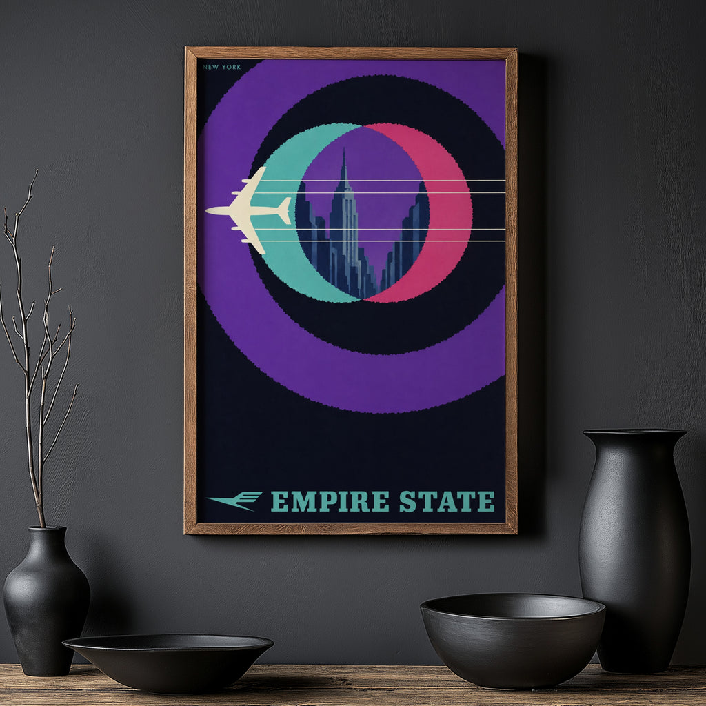 Vintage New York Poster, Empire State Wall Art, Print