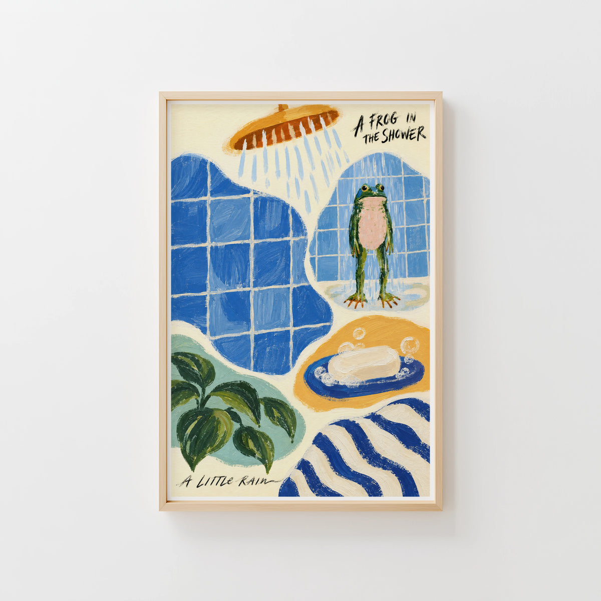 Vintage Frog Print and Poster, Bathroom Wall Art Gift