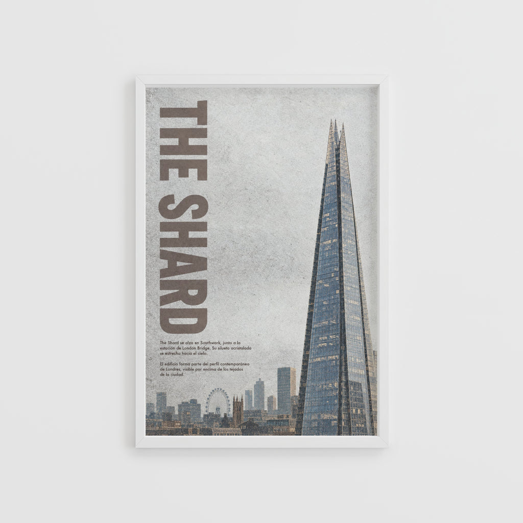 Vintage London Shard Poster, Skyline Wall Art, Print