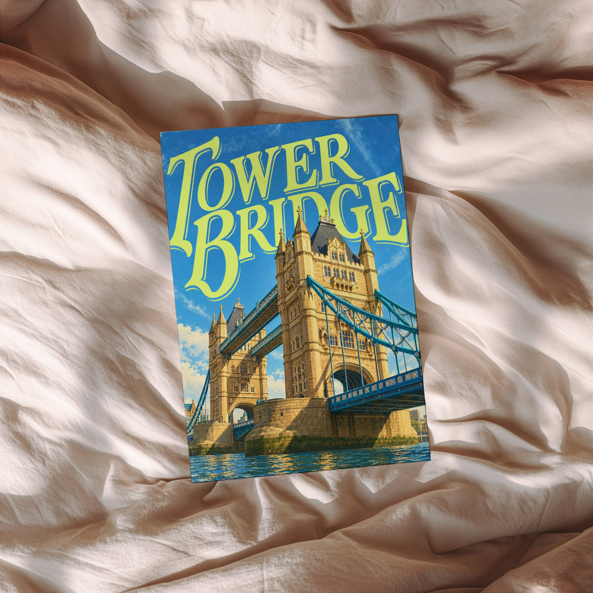 Vintage Tower Bridge London Poster, England Wall Art Print