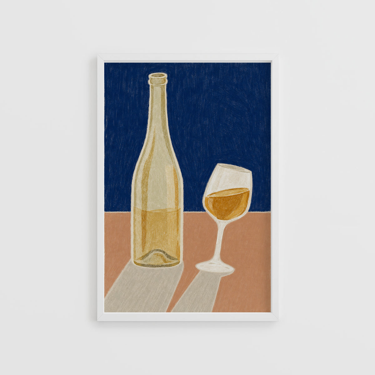 Vintage Wine Bottle Print Poster, Kitchen Wall Art