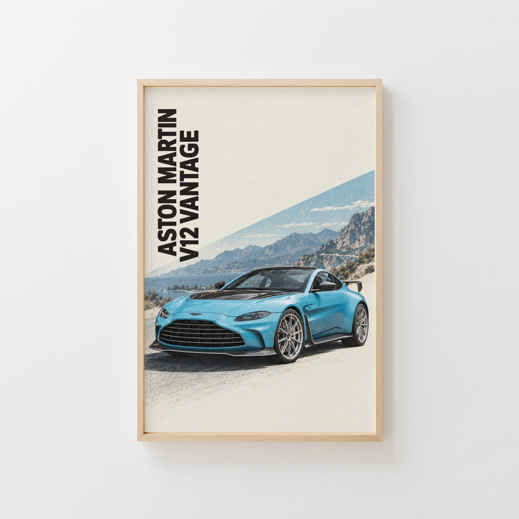 Vintage Aston Martin V12 Vantage Print, Car Art