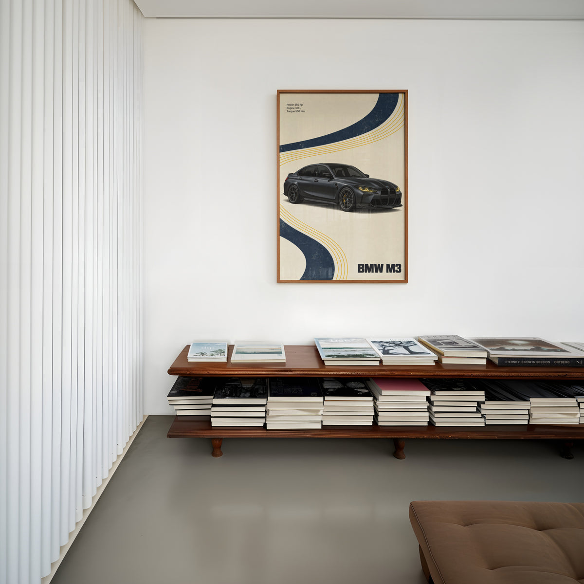Vintage BMW M3 Print, Retro Car Wall Art
