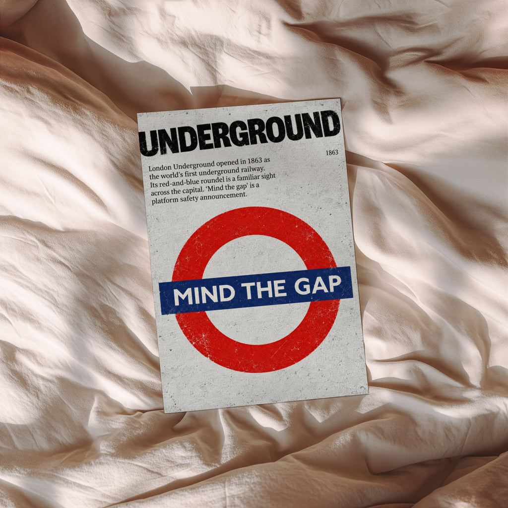 Vintage London Underground Poster, Mind the Gap Print