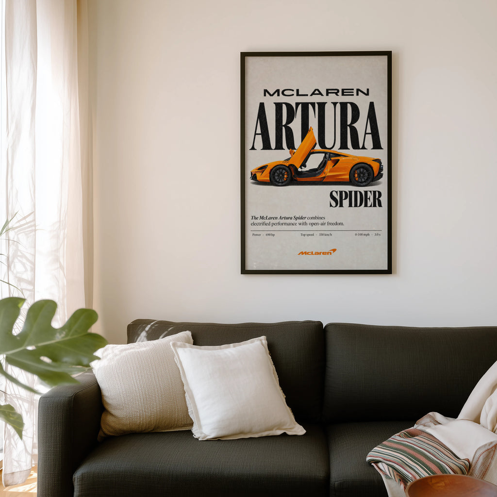 Vintage McLaren Artura Spider Print, Supercar Art