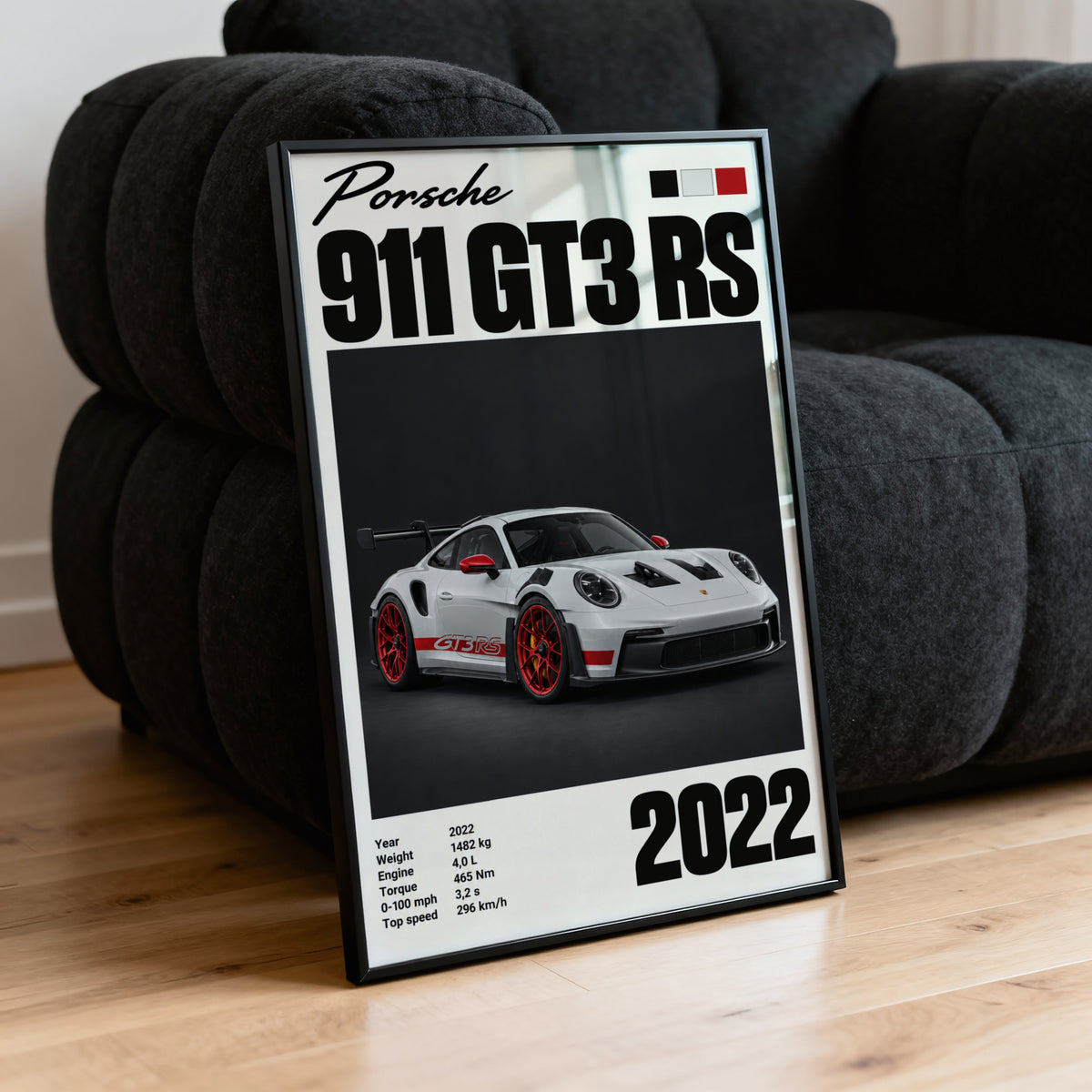 Vintage Porsche 911 GT3 RS Print, Car Poster, Wall Art