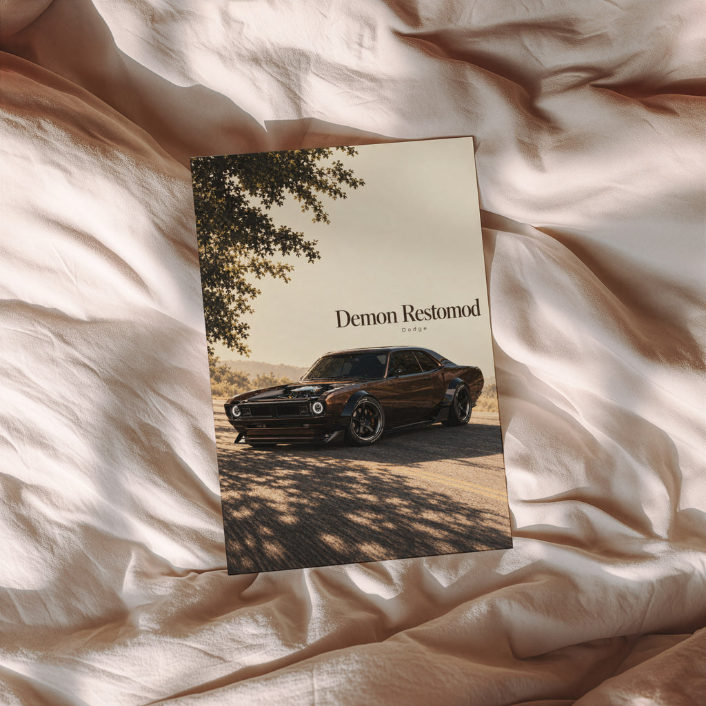 Vintage Dodge Demon Restomod Print, Car Poster