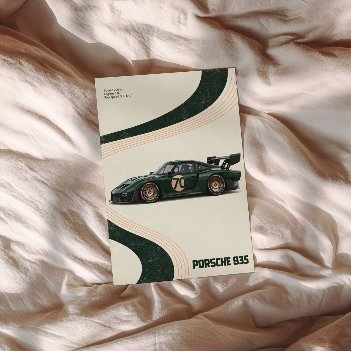 Vintage Porsche 935 Print, Racing Car Wall Art