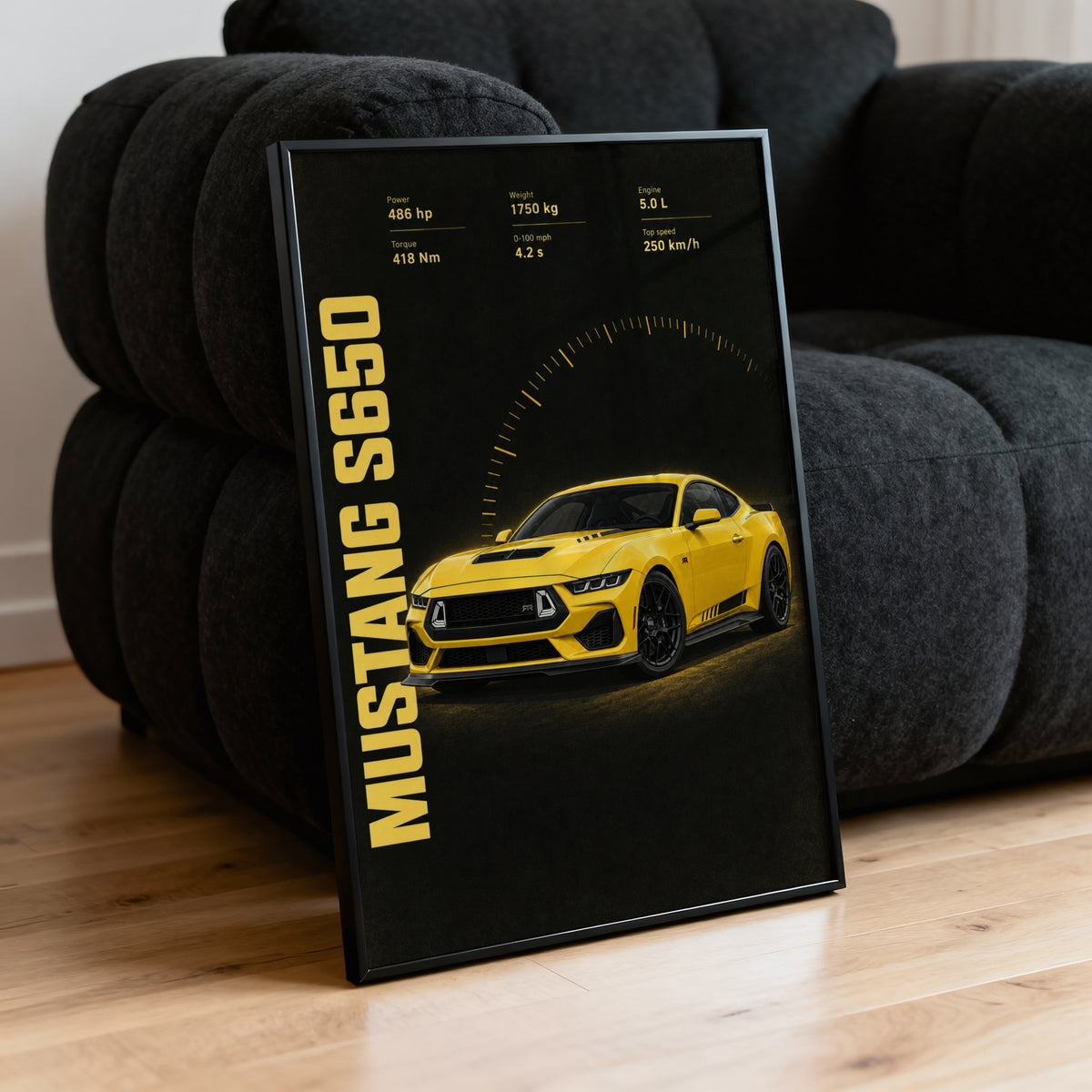 Vintage Mustang S650 Print, Muscle Car Wall Art