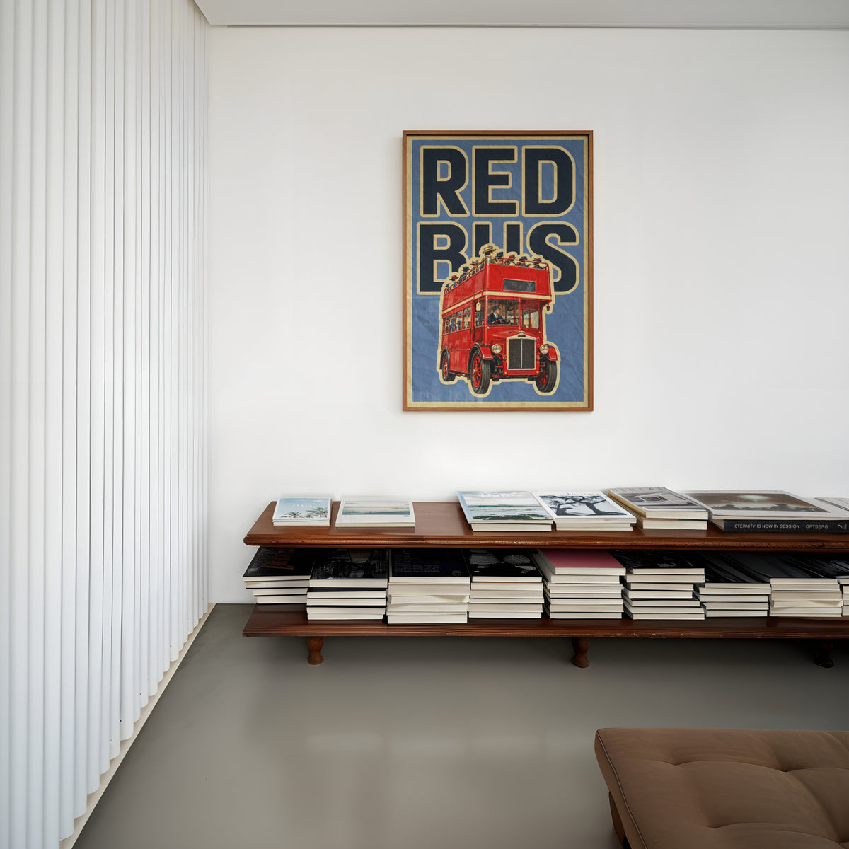 Vintage London Red Bus Poster, Double Decker Wall Art Print
