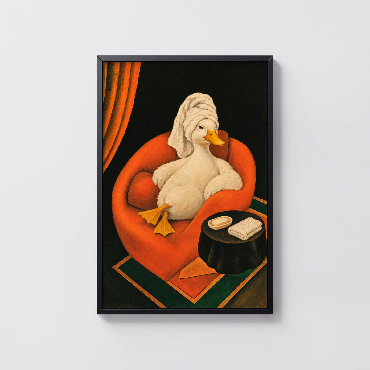 Vintage Duck Print and Poster, Bathroom Wall Art