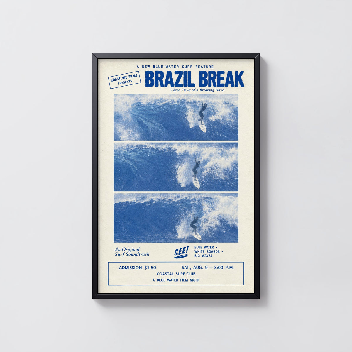 Vintage Brazil Break Surf Film Print and Poster