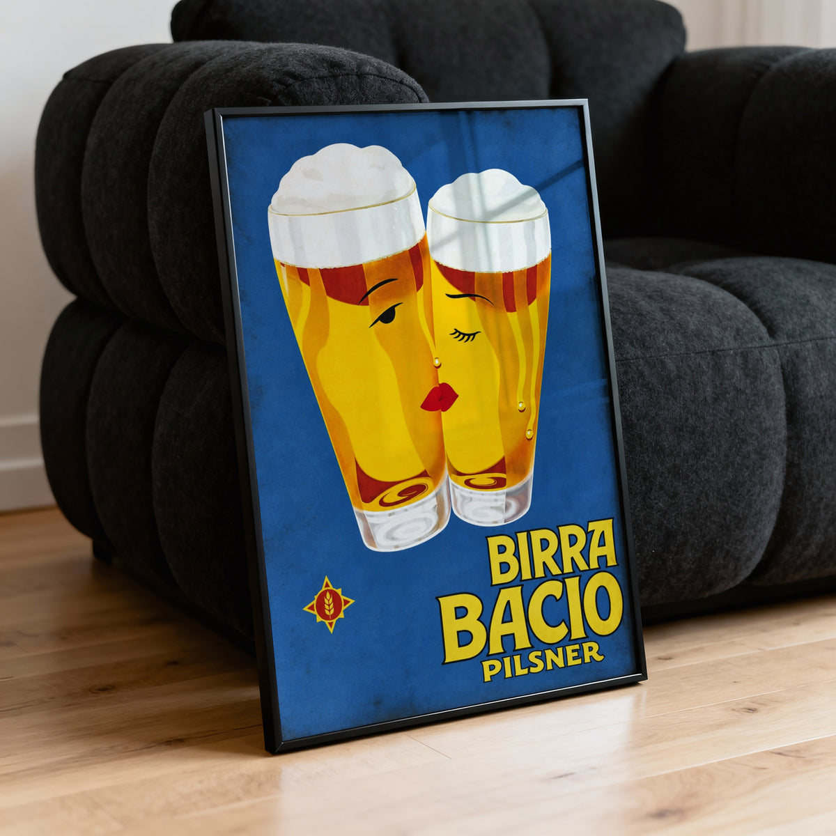 Vintage Birra Bacio Pilsner Beer Print Poster