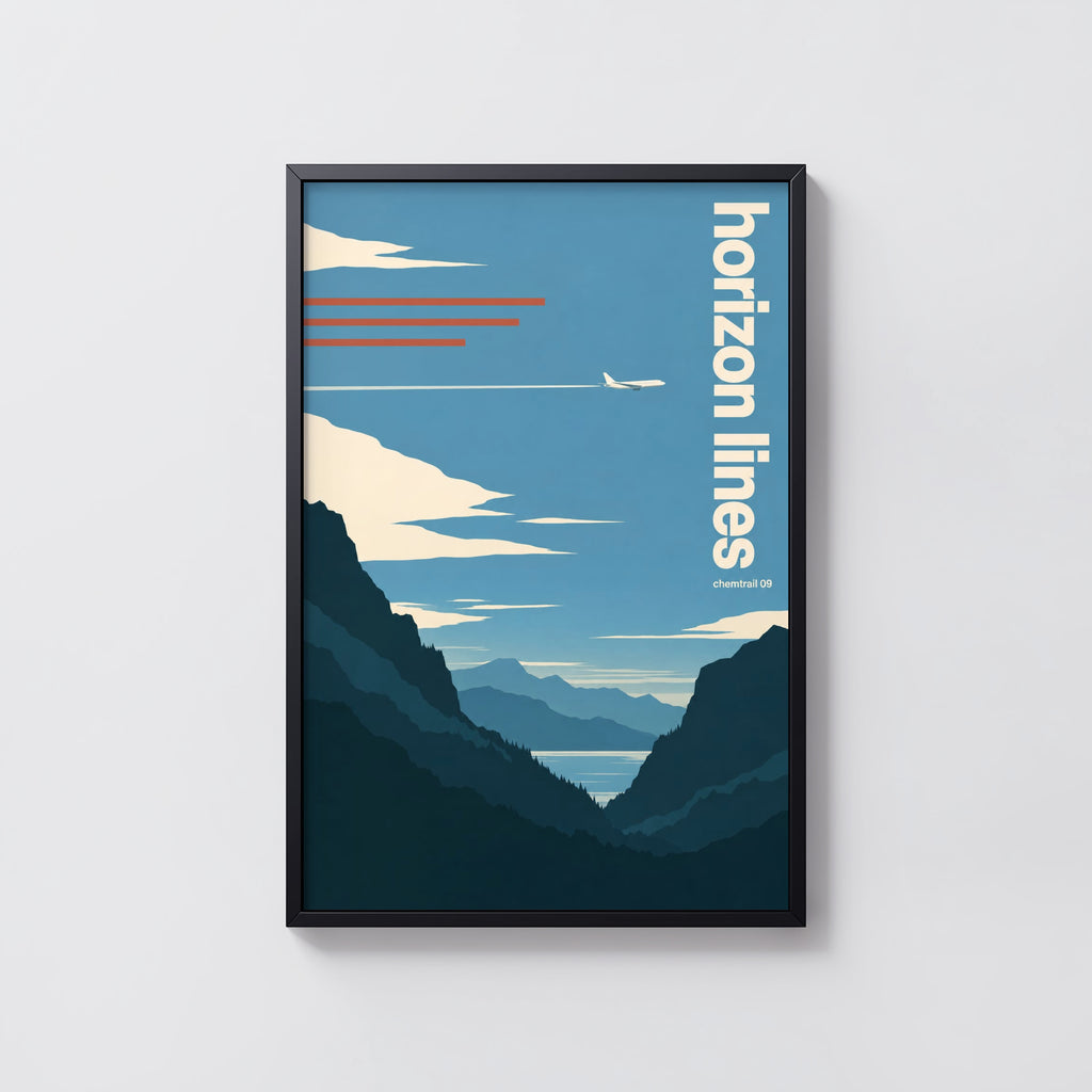 Vintage Jet Aeroplane Poster, Mountain Wall Art