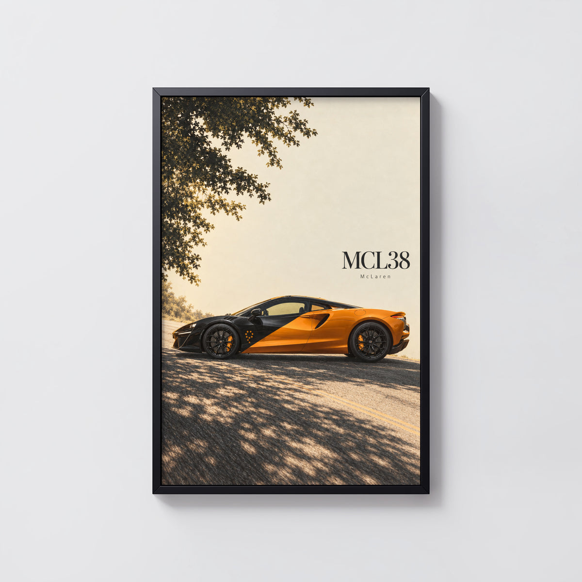 Vintage McLaren Car Print, Orange Supercar Art