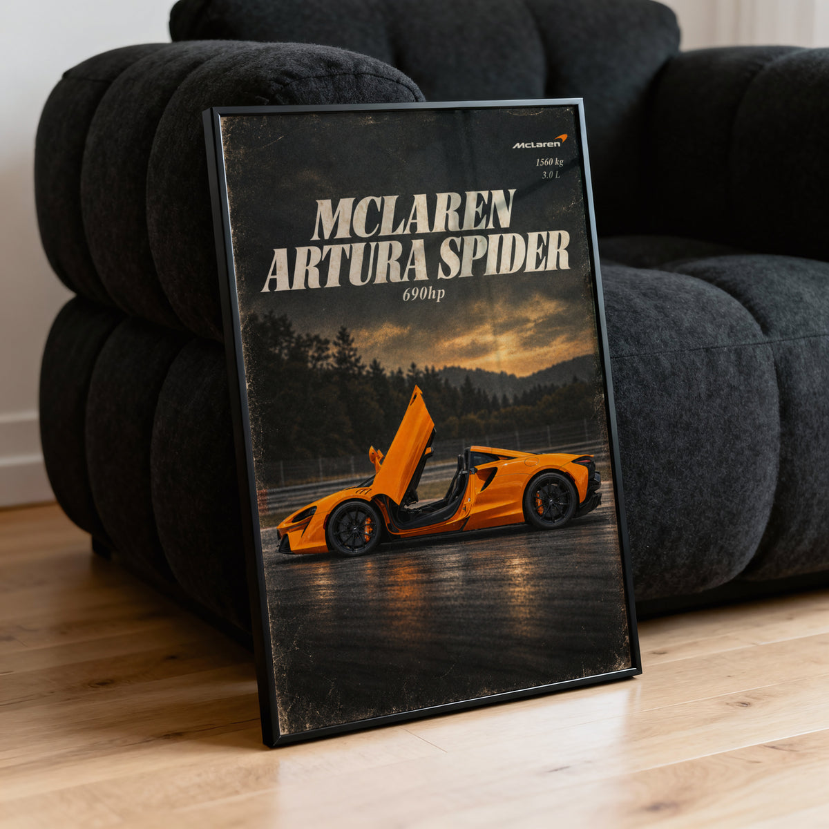 Vintage McLaren Artura Spider Print, Supercar Art