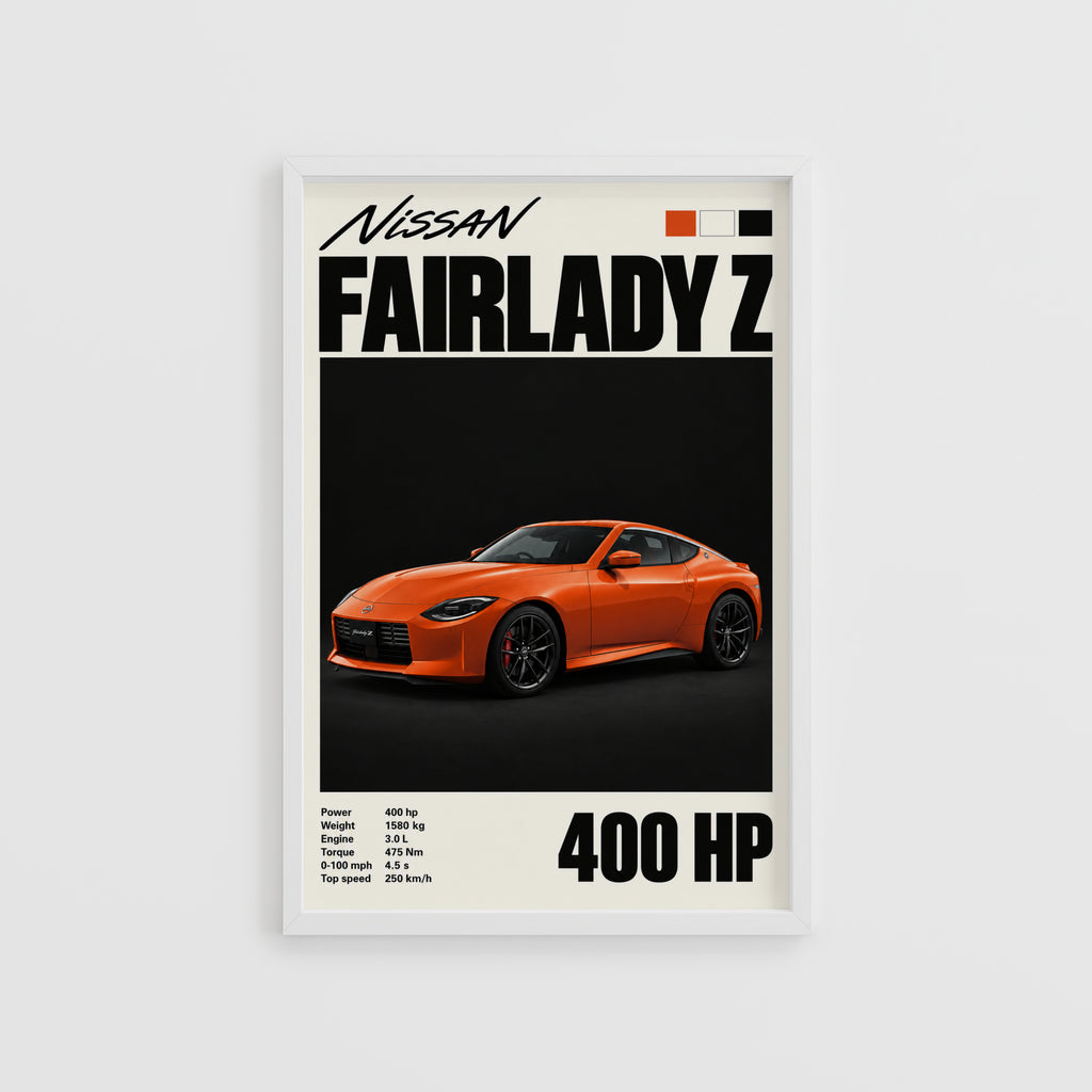 Vintage Nissan Fairlady Z Print, Orange Car Art