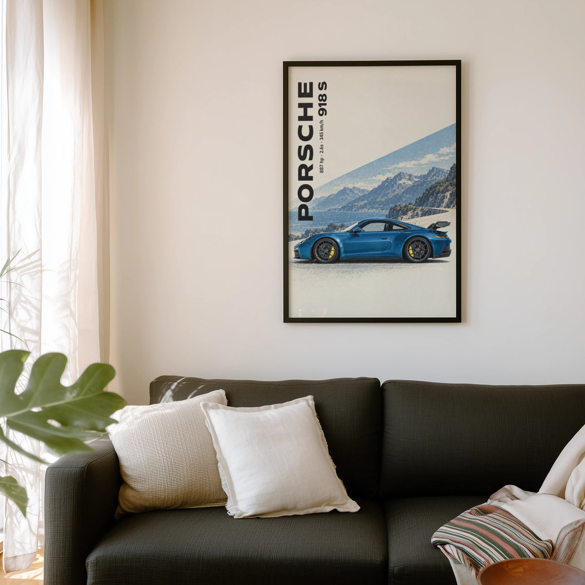 Vintage Porsche 918 S Print, Car Wall Art