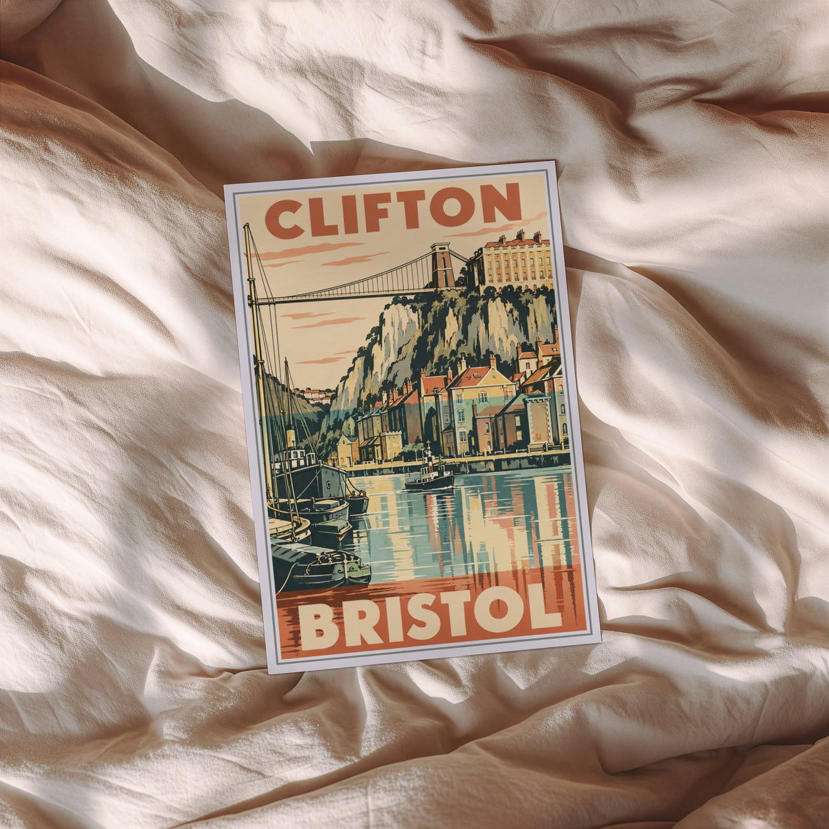 Vintage Clifton Bristol Poster, Suspension Bridge Wall Art