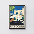 Vintage Ocala Florida Poster, Art Deco Wall Art, Hotel Print