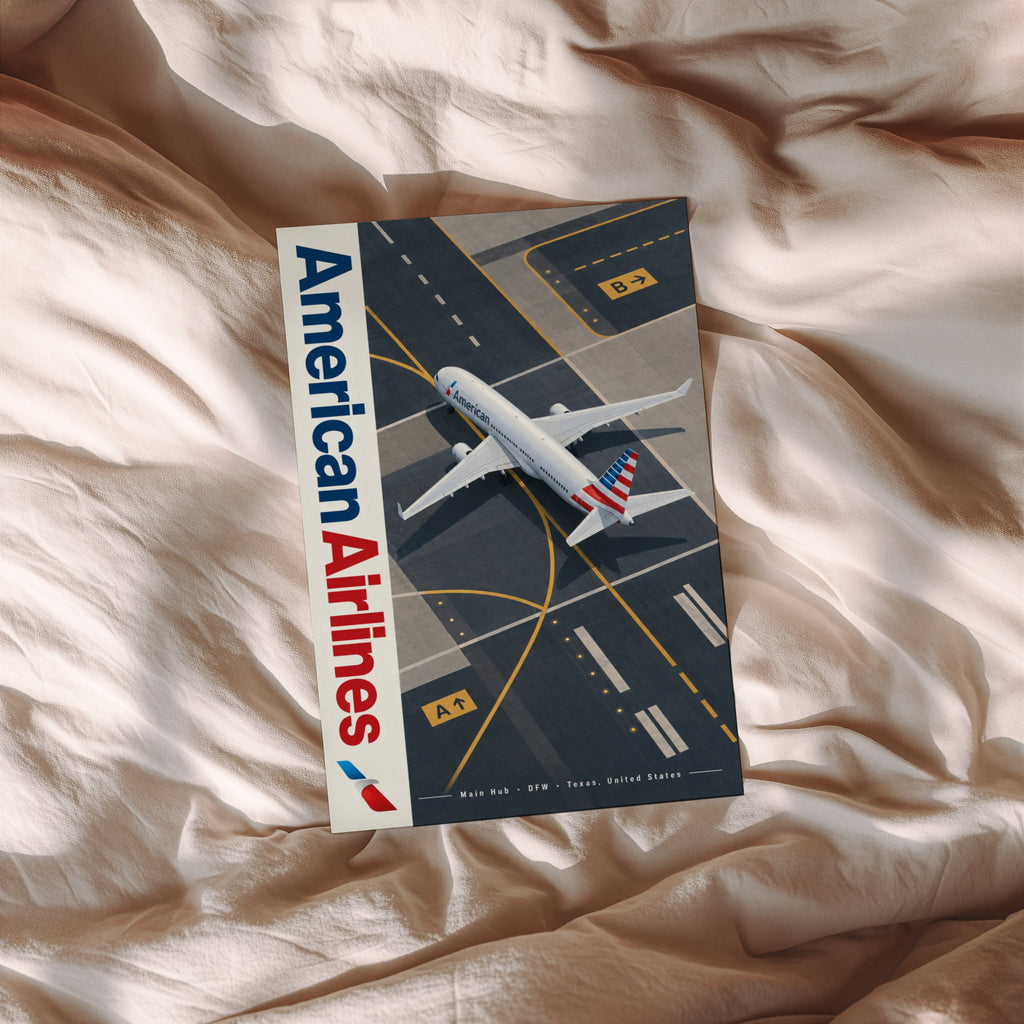 Vintage American Airlines Poster, Aviation Wall Art Print