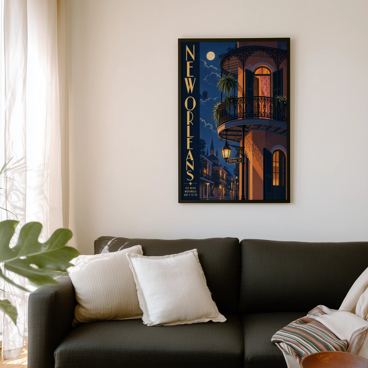 Vintage New Orleans Poster, French Quarter Wall Art