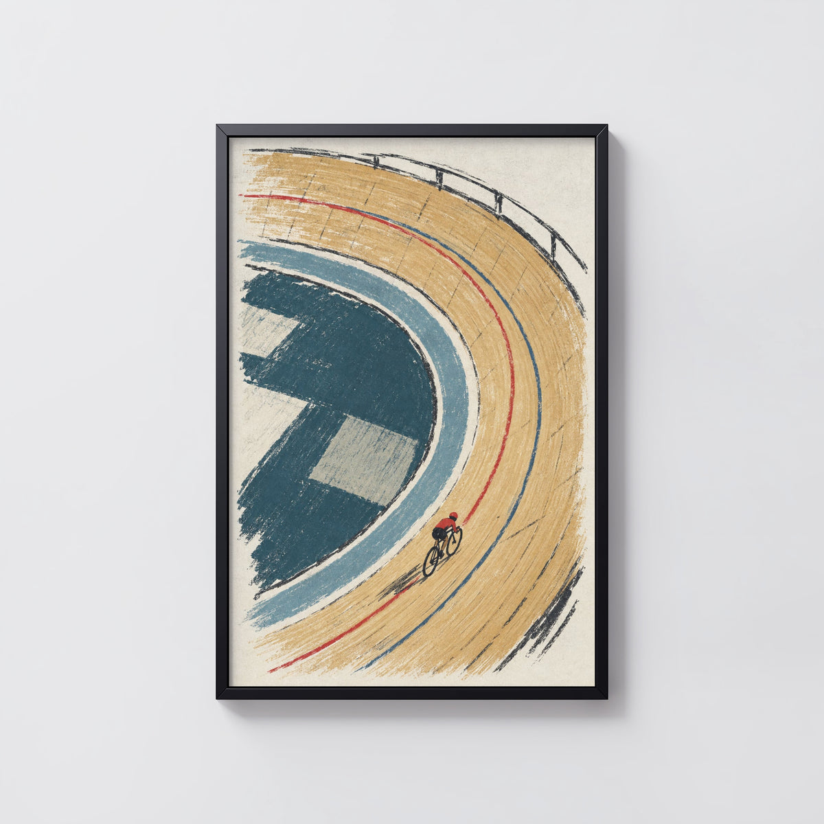 Vintage Velodrome Poster, Track Cycling Wall Art Print