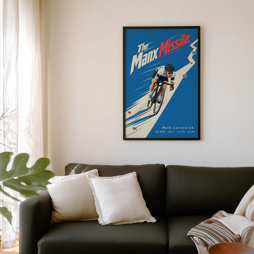 Vintage Mark Cavendish Poster, Cycling Wall Art, Print