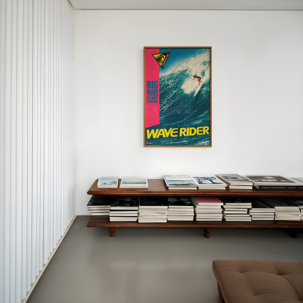 Vintage Wave Rider Surf Print, Big Wave Surf Poster