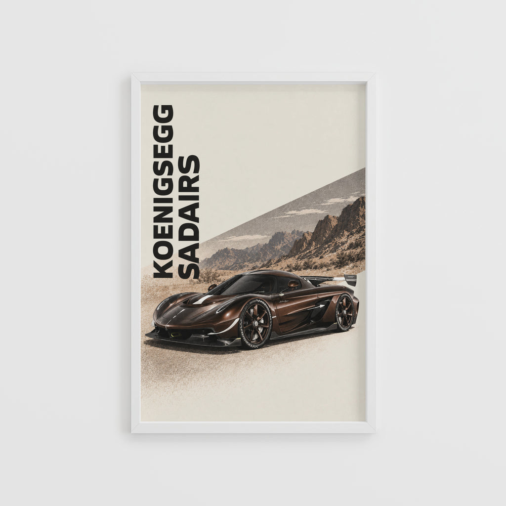 Vintage Koenigsegg Print, Hypercar Wall Art