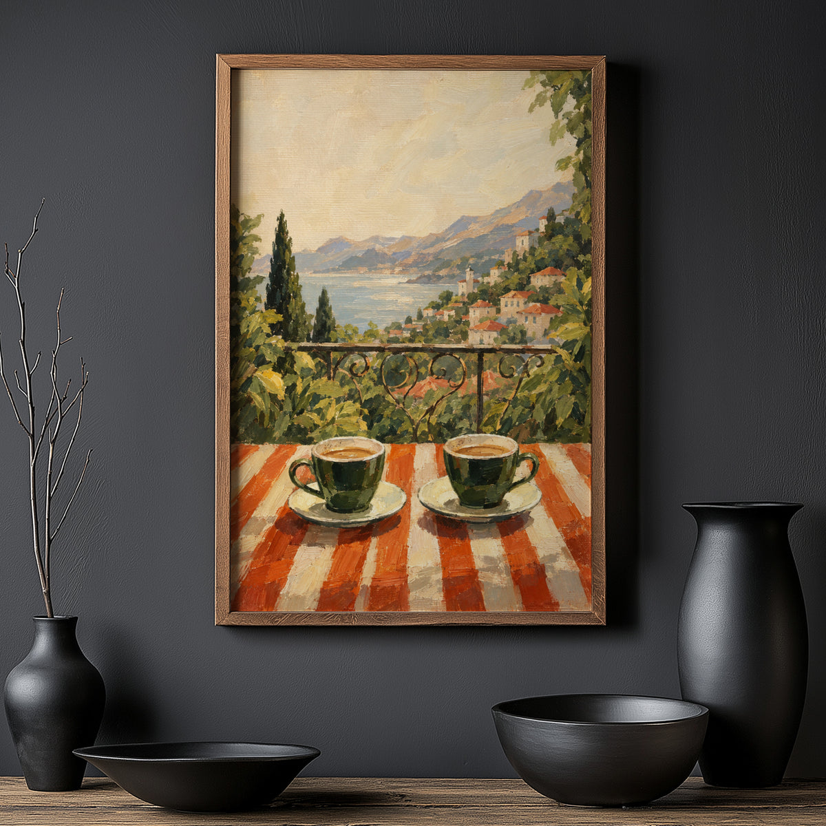 Vintage Coffee Print and Poster, Italian Coast Wall Art